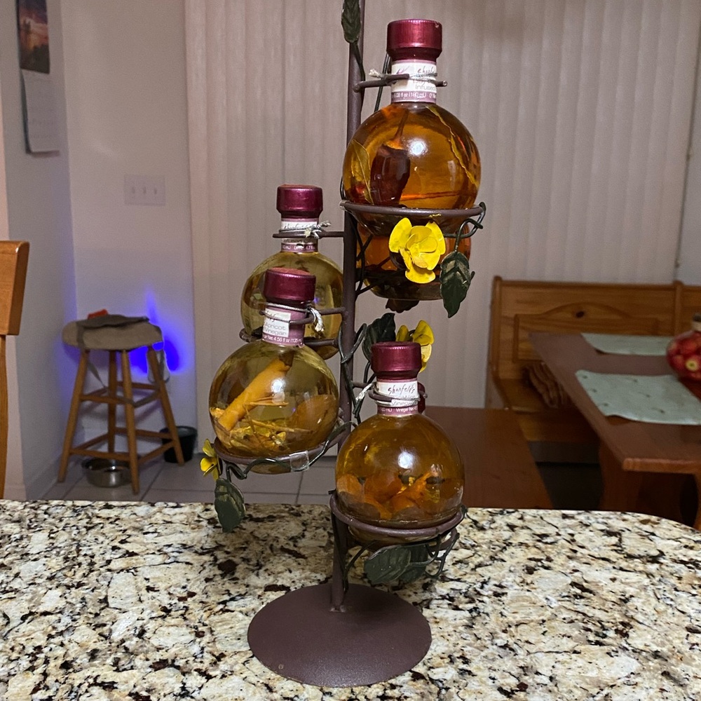Decorative Bottle Set with Stand